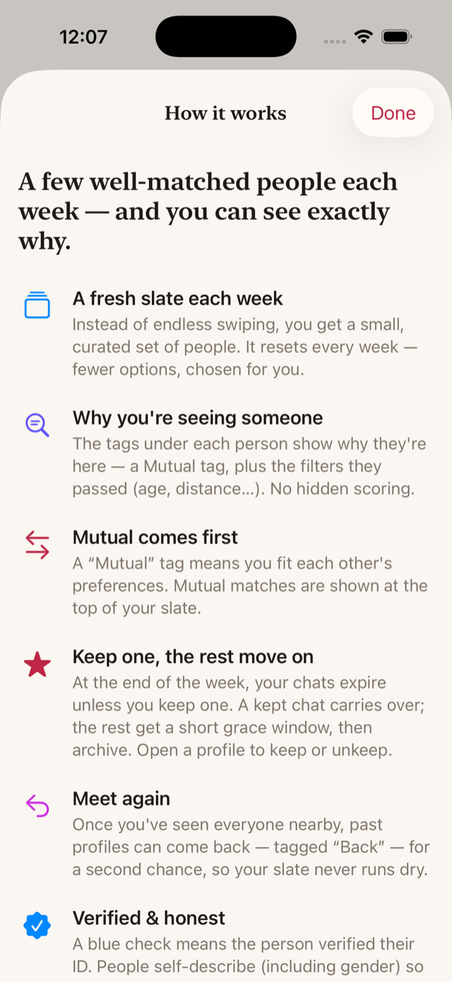 How the matching works