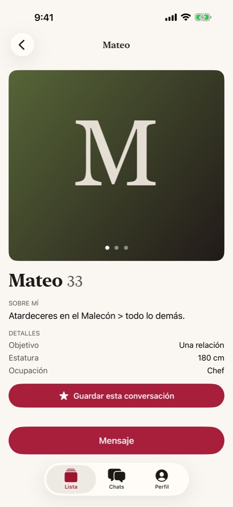 Un perfil con sus etiquetas